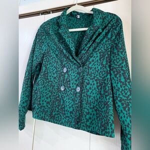Influence Green Leopard Print Dress Shirt